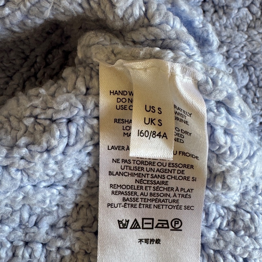 Urban Outfitters Light Blue Oversized Cropped Sweater Sz S - Picture 9 of 9